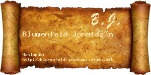 Blumenfeld Jonatán névjegykártya